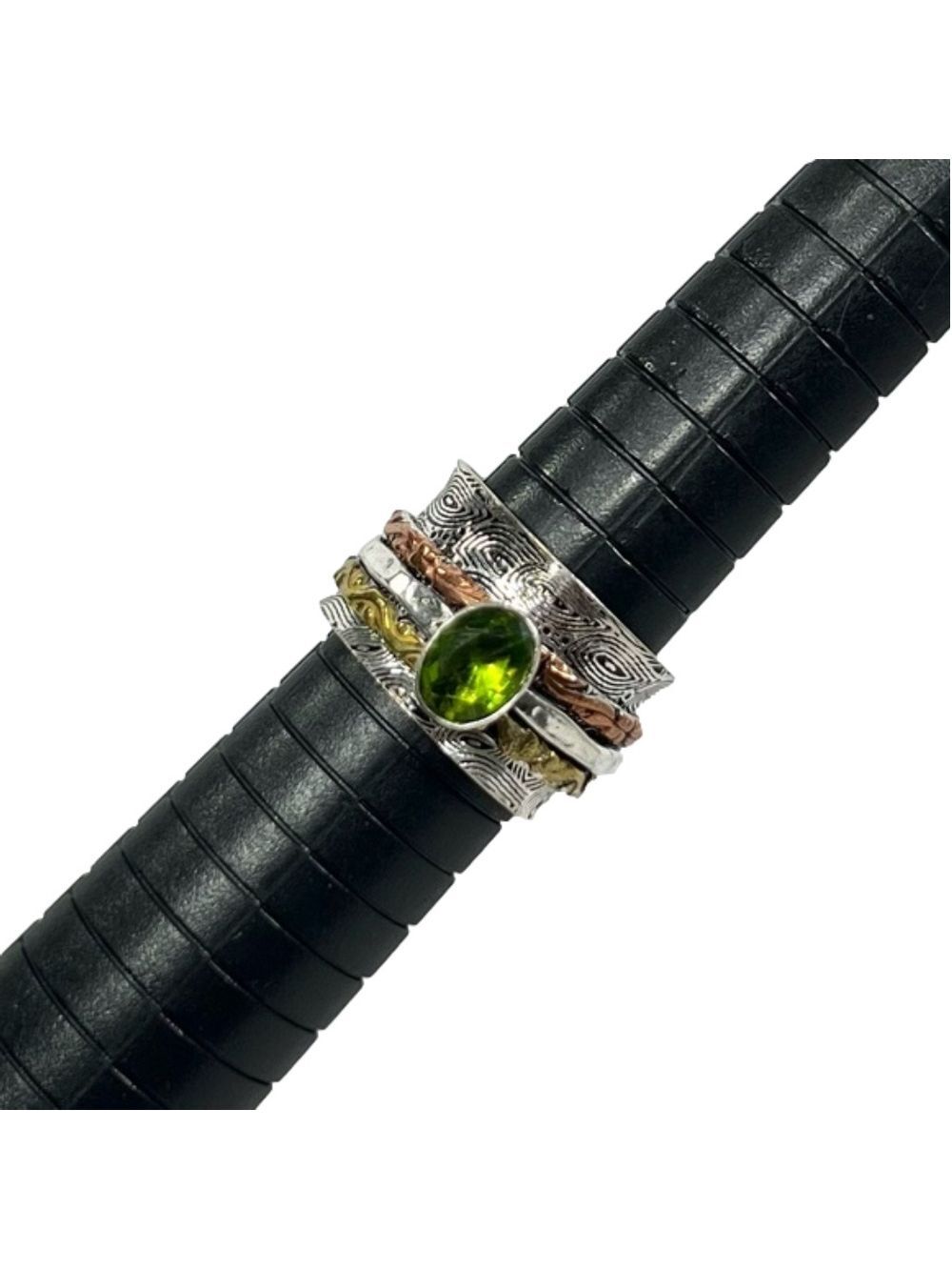 SPINNER! Vintage 925 Peridot Spinner Ring size see photos